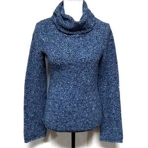 VINTAGE 90s Express Blue Wool Turtleneck Sweater